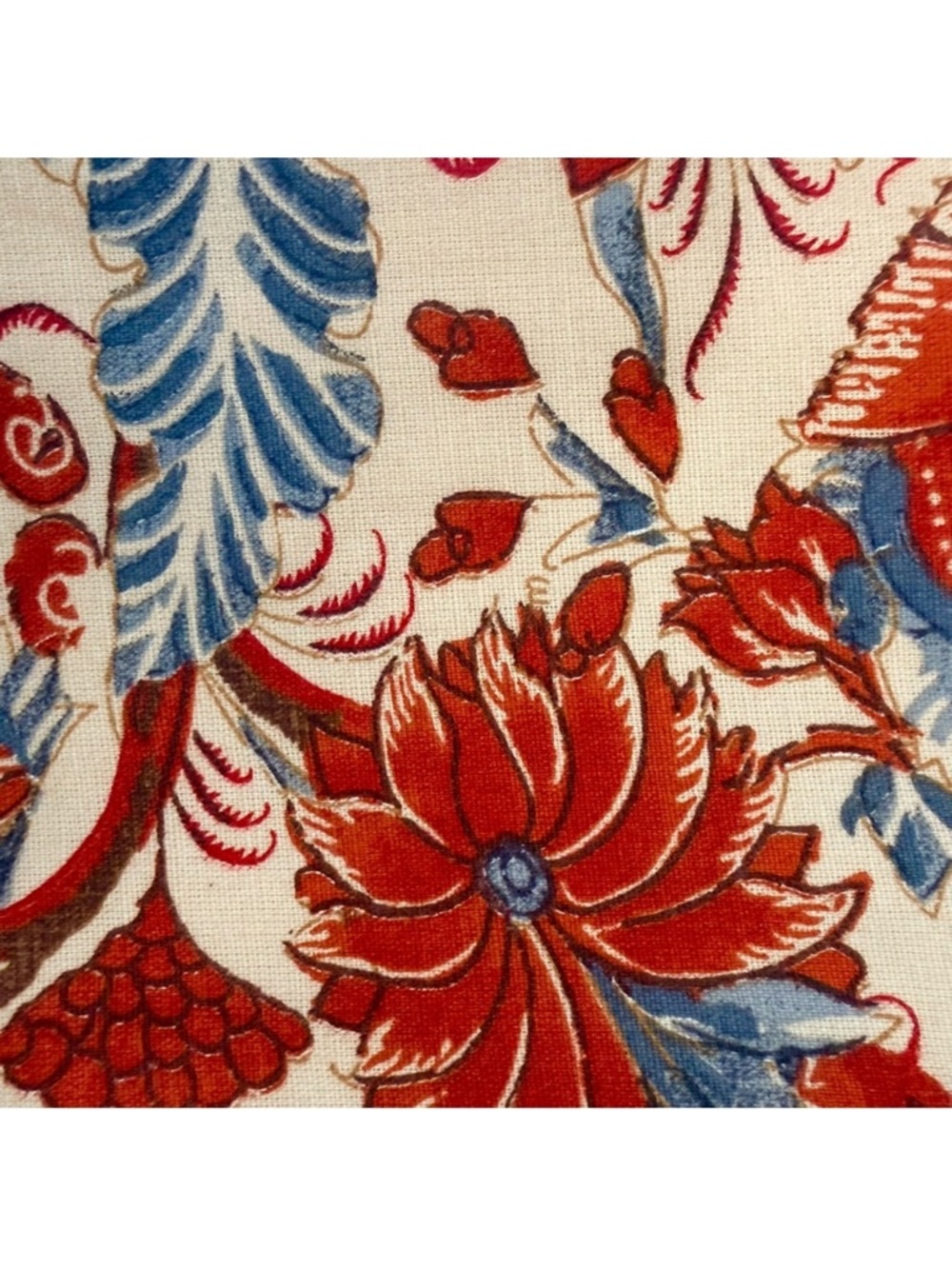 Pottery Barn VTG Jordan Palampore Cotton/Linen Blend (2) Euro Pillow Shams-26x26